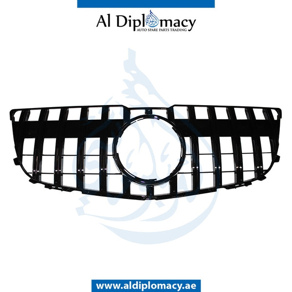 SHOW Grille, GTR Style, BLACK for Mercedes-Benz GLK Class X204 (2010-2015) models, Part Number T-X204GRILL GLK 2015 (GTR STYLE)-BK